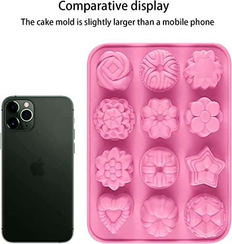 Candle Molds, Flower Silicone Wax Melt Molds Suitable, For Soap And Wax Melts/ 12 Cavity Wax Cubes Tray #TOP4