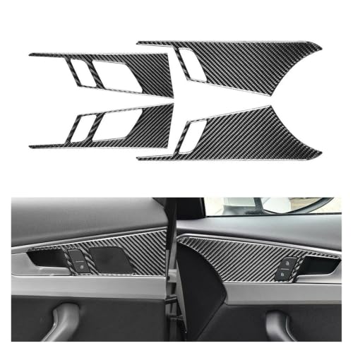 Cubre arañazos de fibra de carbono para manija de Audi A4 B9 17-20
