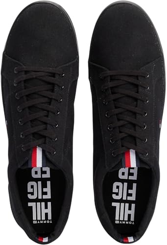 Tommy Hilfiger Baskets Vulcanisées Homme Chaussures, Noir (Black/Black), 43