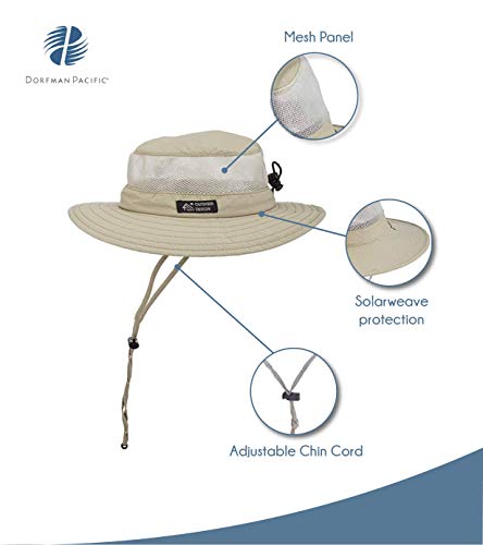 Dorfman Pacific Men's Boonie Mesh Sides Hat (Large, Khaki) #TOP3