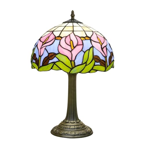 Tiffany Lamp 12 Inch Blue Pink Calla Lily Victorian Stained Glass Table Lamp Antique Bedside Reading Lamp For Bedroom Nightstand Office Light Dorm Room Decor Tiffany Style Retro Home Decoration Gifts Tiffany Lamp 12 Inch Blue Pink Calla Lily Victorian Stained Glass Table Lamp Antique Bedside Reading Lamp For Bedroom Nightstand Office Light Dorm Room Decor Tiffany Style Retro Home Decoration Gifts