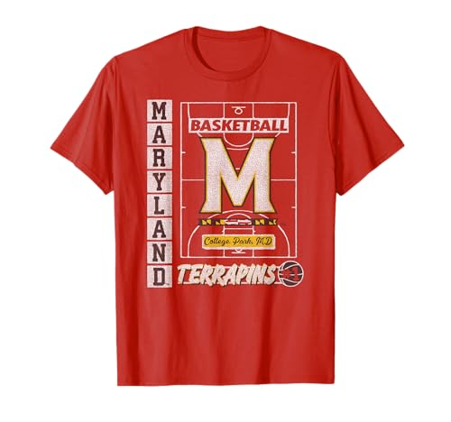 Maryland Terrapins Basketball Vintage Court Red T-Shirt