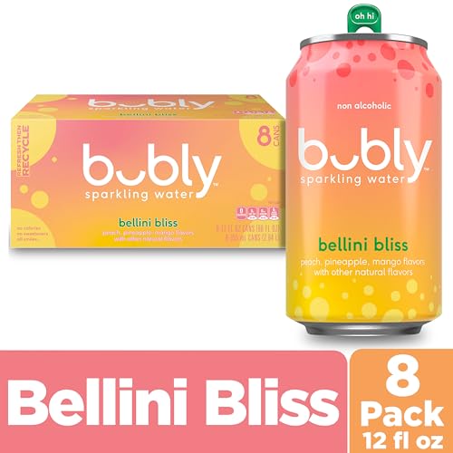 Bubly Sparkling Water, Bellini Bliss, Zero Sugar & Zero Calories, 12 fl oz Cans, (Pack of 8) - Thumbnail 2