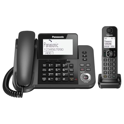 Panasonic KX-TGF320 Corded and Cordless Home office Telephone Kit with Answerphone and Nuisance Call Blocker - Black