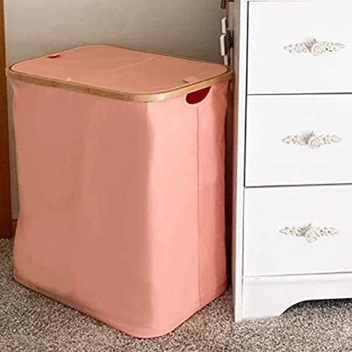 Pink Laundry Basket Hamper With Lid And Liners, Pink Hamper , Tall Slender Clothes Hamper Bin For Girls/ Teen/ Spare Bedroom. Perfect For Apartment, Baby Room, Pink Laundry Bin With Lid,Apartment Size #TOP2