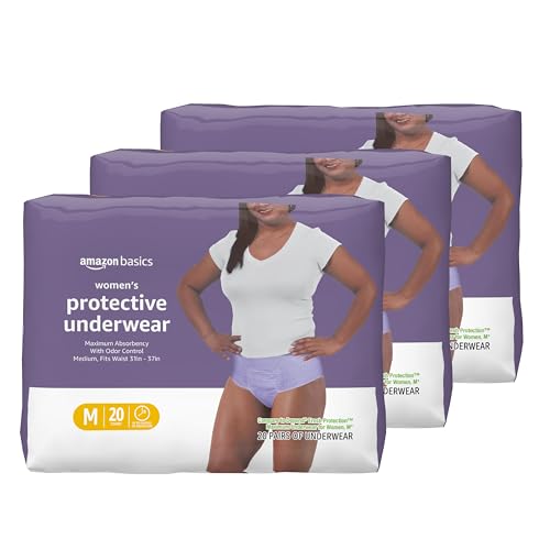 Amazon Basics Incontinence Underwear for Women, Protective, Disposable, Postpartum, Maximum