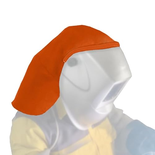 Image of Welding Helmet Rear Extension Cover, Helmet Neck, Neck Visor, Anti-Glare, Helmet Extended FR Cotton Headcover with Press Fit Seal，Fits most Welding Helmets (orange)