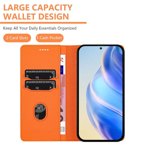 Étui iPhone 17 Pro portefeuille cuir bleu rabat aimanté - 3