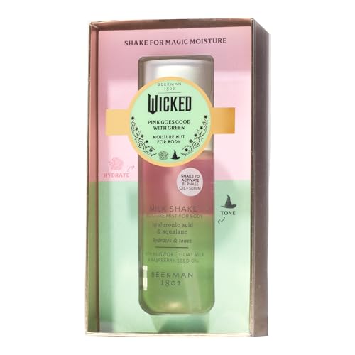 Beekman 1802 x Wicked Pink Goes Good with Green Moisture Mist for Body - 2 oz - Moisturizes, Hydrates & Softens - With Raspberry Seed Oil & Goat Milk - No Irritation - Good for Sensitive Skin