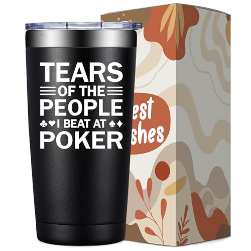 SpenMeta Poker Gifts for Men, Players, Lovers - Tears of the People I Beat at Poker - 20 Oz Tumbler Cup