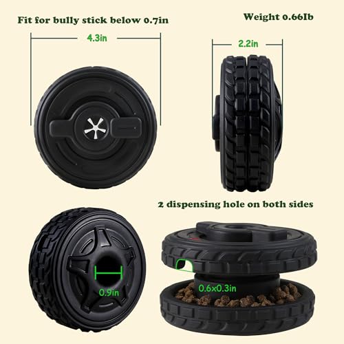 PETFROH 3-in-1 Hundespielzeug für Aggressive Kauer, Hundespielzeug aus Naturkautschuk, Leckerli Spender, Bully Stick Halter, Leckspielzeug mit Silikonform