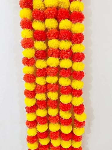 Artificial Marigold Fluffy Flowers for Decoration Garlands for Decoration...