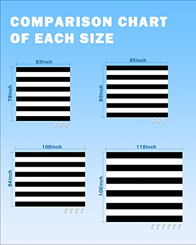 Beach Blanket Sandproof Beach Mat,Black And White Stripe Outdoor Picnic Mat Waterproof Quick Drying Picnic Blanket With Stake,Modern Striped Camping Blankets For Travel,Camping,Hiking 83X79In #TOP6