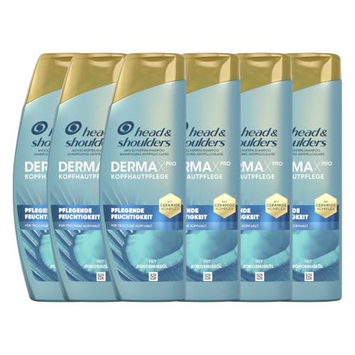 head & shoulders DermaXPro Pflegende Feuchtigkeit Anti-Schuppen-Shampoo 250ml mit Kokosöl und Ceramide-Komplex. 72H Feuchtigkeit für Trockene Kopfhaut