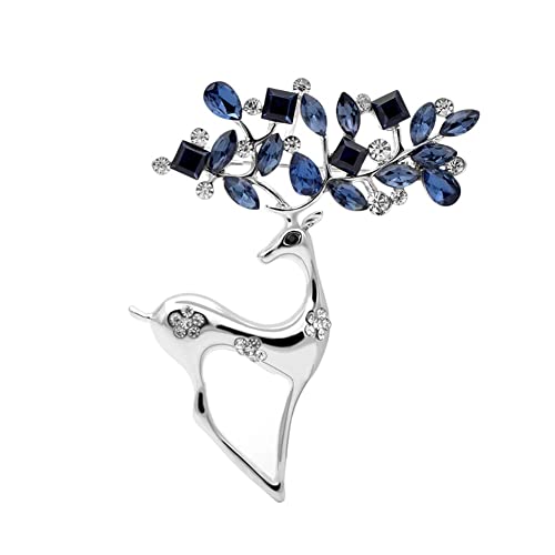 Broches en strass cerf pour femme et épingles de Noël pour manteau