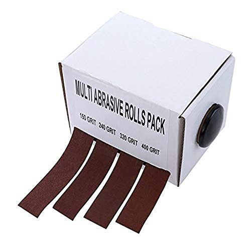 Abrasive Paper 4pc Sandpaper Variety Pack with Dispenser Drawable Emery Cloth Roll Metal Glass Carpentry Sanding Paper