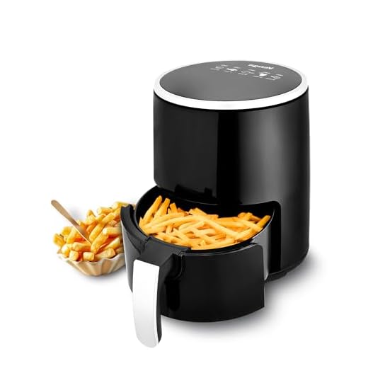 Venga! Freidora de Aire, 2,5 L, Termostato Ajustable 80-200°C, Temporizador de 60 Minutos, Panel de Control con Pantalla Táctil, 1200 W, Negro/Plateado, VG AFT 3007