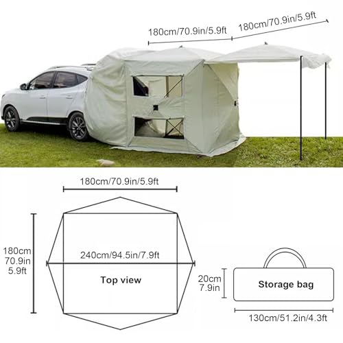 FQMYLTYN Car Tent SUV Tailgate Awning Black - Image 4