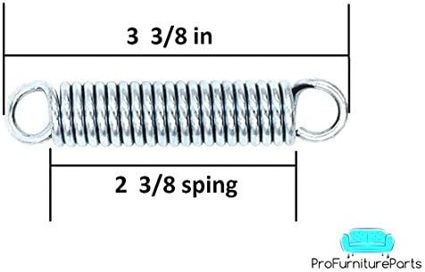 ProFurnitureParts Replacement Recliner Tension Spring 3 3/8" Closed Hook