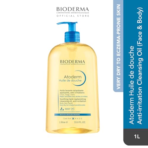 BIODERMA Atoderm Huile de Douche 24h d’Hydratation Confort Immédiat 1 L (Lot de 2)