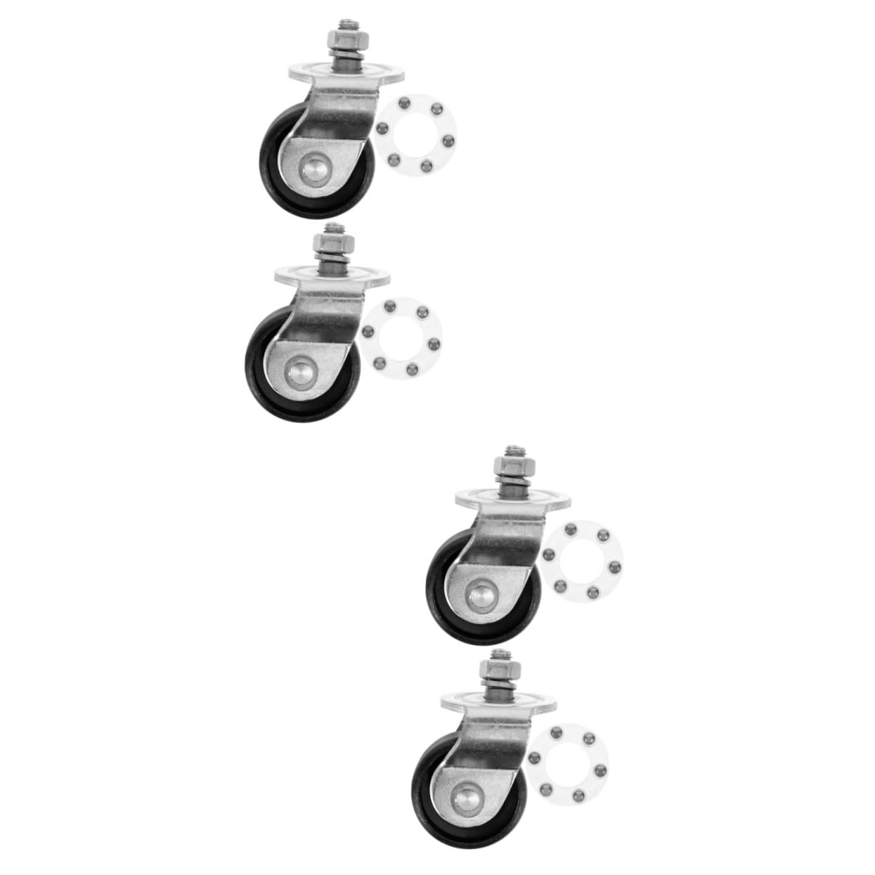 Gatuida 4pièces Roues Pivotantes De Remplacement Pour Jack Hydraulique Accessoires De Support Robustes Pour Chariots De Tonnes