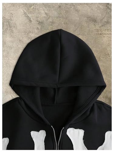 Men's Letter Graphic Hoodie Y2K Zip Up Sweatshirts Coat Long Sleeve Baggy Hooded Sweatshirts Jacket Streetwear4