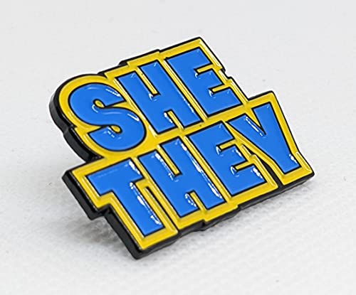 She They Femme Nonbinary Bigender Enamel Pronoun Pin2