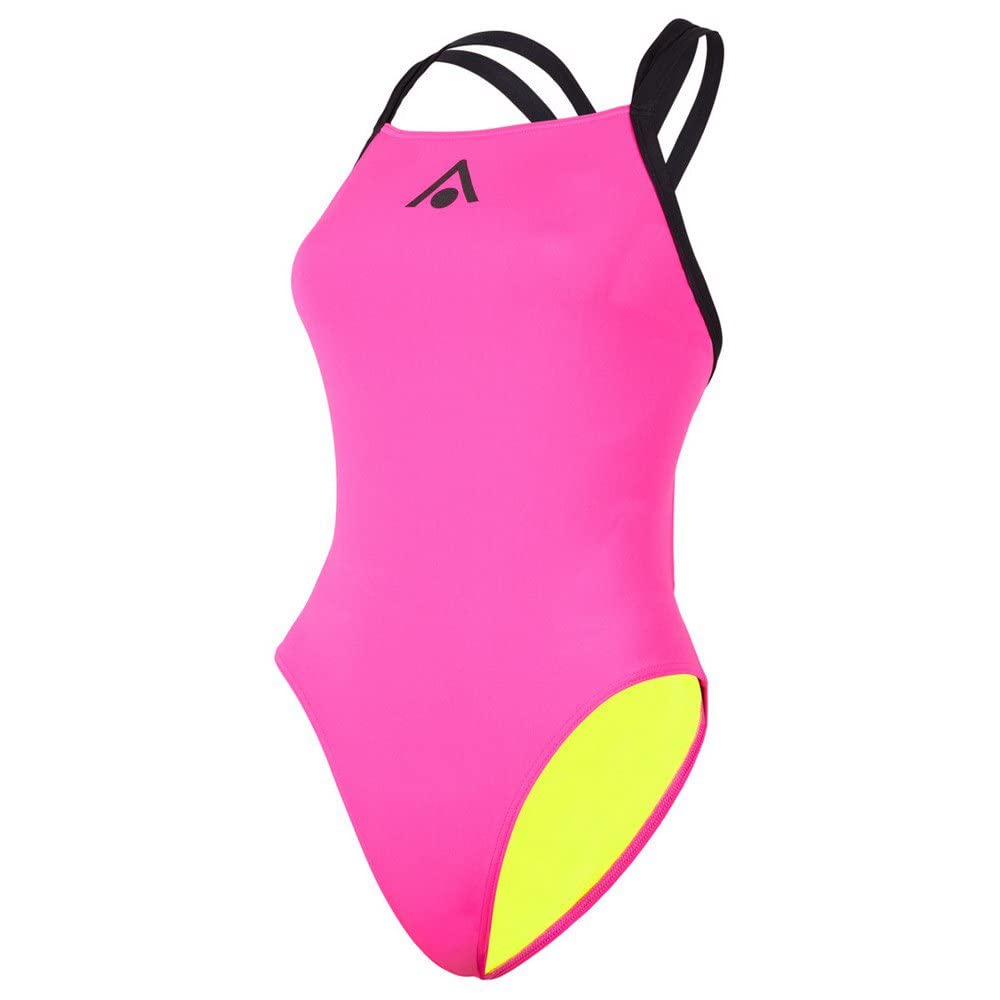Aquasphere Women's Bright Pink/Black Aqua Sphere Essential Open Back Swimsuit - Size 36