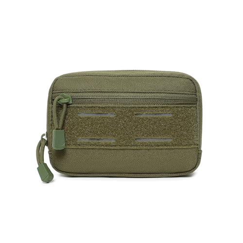 Mini Heavy Duty Tactical Belt Pouch for Men - Small Molle Pouch,Tactical Admin Pouch Compact EDC Utility Gadget Gear Pouches for Traveling, Hiking (Green)