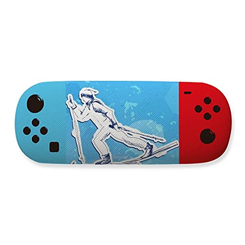 Étui de rangement pour lunettes de snowboard antichoc bleu blanc