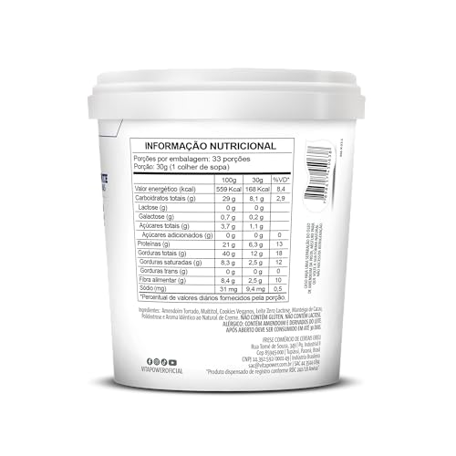 Vita Power Pasta De Amendoim Sabores Gourmet (1 005Kg) - Sabor Cookies And Cream