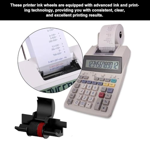 IR-40T Farbband Farbroller, 3 Stück Farbband Tintenwalze ABS POM, Farbrolle Schwarz/Rot, Farbrolle IR-40T Kompatible Farbbänder für Canon CP13/MP-12D/MP-120DH, Schwarz/Rot Tintenrolle für Casio IR40T