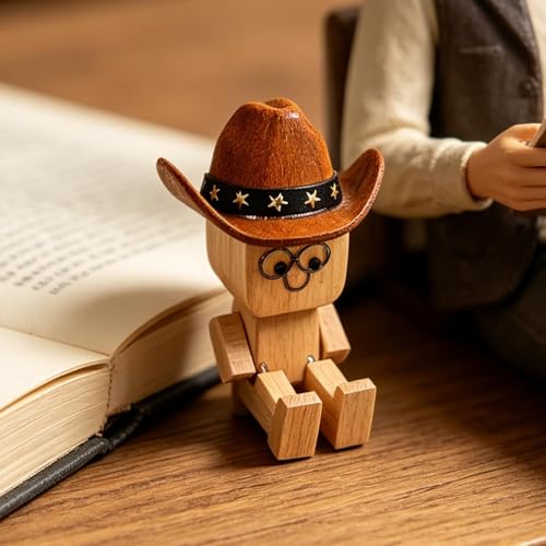 Figura de batido de madera decorativa con resorte para mesa de salón y dormitorio 5
