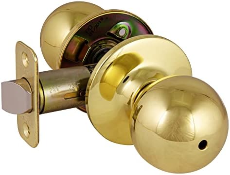 Design House 782920 Ball 2-Way Adjustable Privacy Door Knob, Polished Brass