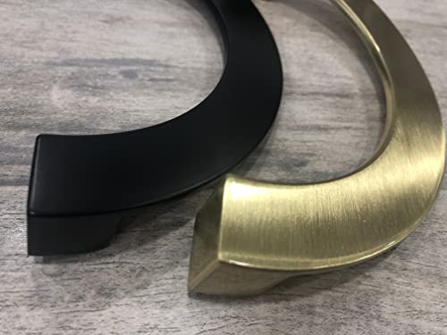 Honjie 5.71"/145Mm Cabinet Pulls Semi-Circular Antique Pull Knobs Traditional Symmetrical Pull Handles Gold Tone - 2Pcs(A Pair) Brushed Gold #TOP4