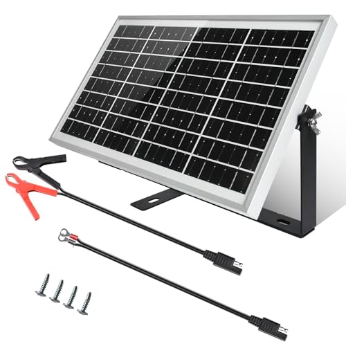 ECO-WORTHY 10W 12V Monokristallines Solarpanel Kit,Solarladegerät für Erhaltungsladung:10W Solarmodul+ Solarladeregler+Solarkabel für 12V Batteries,Wohnmobil,Wohnwagen,Weidezaungerät,Boot