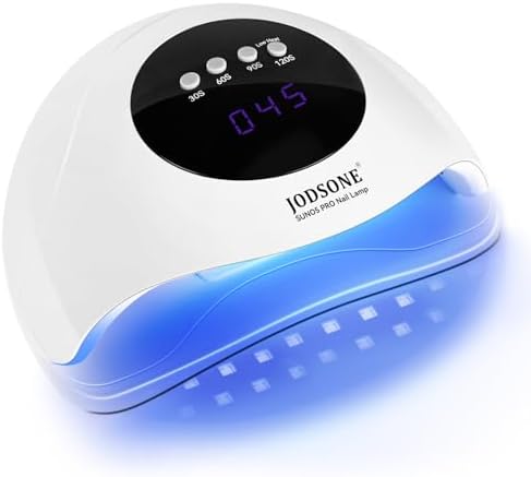 JODSONE Lampada UV per unghie, lampada portatile per unghie Gel Dryer con sensore automatico e 4 timer Strumenti per unghie per uso domestico del salone Bianco