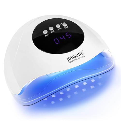 JODSONE UV Nail Lamp, LED Gel Nail Dryer Portable Gel Nail Lamp with Auto Sensor and 4 Timers Home Salon Use Nail Tools White