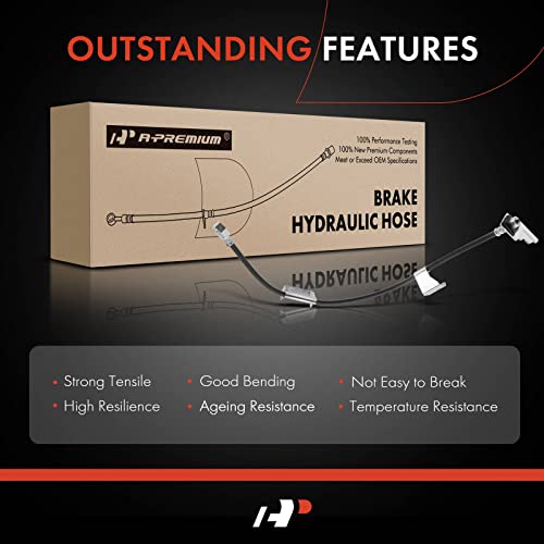 A-Premium Front Passenger Brake Hydraulic Hose Compatible with Select Chevy, Cadillac and GMC Models - Silverado 1500, Suburban/Avalanche 1500, Tahoe, Escalade, Sierra 1500, Yukon, Escalade ESV/EXT by A-premium - Image 6