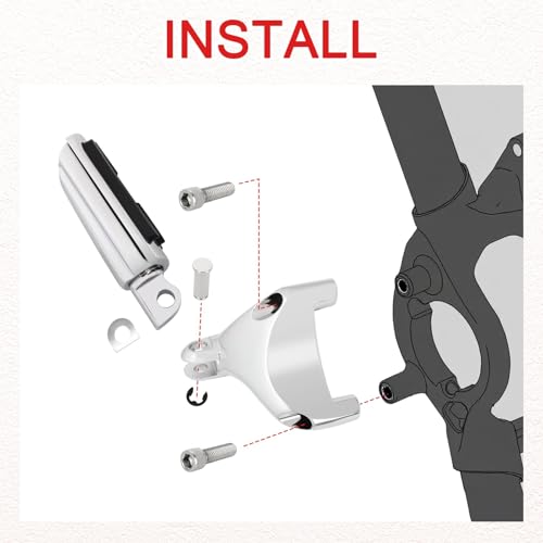 Image of Passenger Footpegs pegs for Harley Sportster XL 2014-2022,for XL1200,XL883,Seventy-Two,Iron 1200 883,Forty-Eight, Chrome Rubber Style