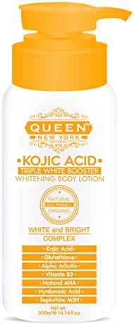 QUEEN NATURAL NEW YORK | Kojic Acid Triple Booster Skin Brightening Body Lotion-Kojic Acid, Alpha Arbutin, Ginseng Extract, Nicacinamide(B3) (Pack of 1)