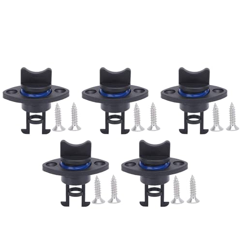 Kuuleyn Nylon Kayak Drain Plug Kit,5 Pcs Boat Universal Kit Nylon Water Proof Prevents Leakage Boat Plug with 10 Screws