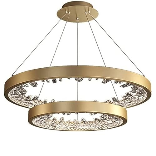 Lustre moderne à LED ajustable en or pour éclairer un petit salon sombre