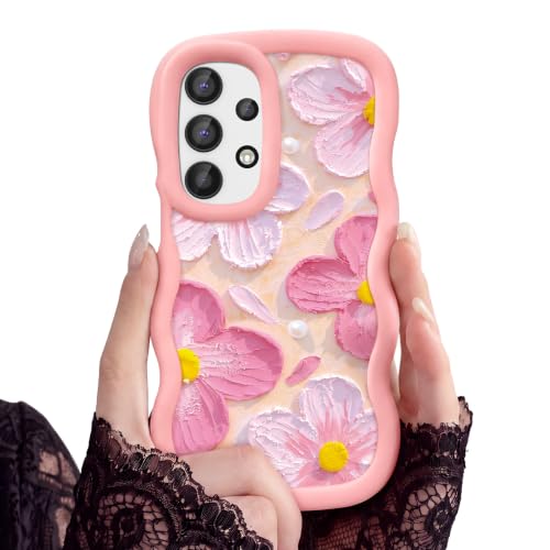 CASBST for Samsung Galaxy A32 5G Phone Case, Curly Wavy Frame, Cute Pattern by CASBST - Used condition - US$7.06