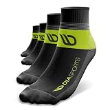 Laufsocken RUNICKS für Damen und Herren (2 Paar) - Sportsocken für Winter und Sommer zum Joggen - Fitnesssocken gegen Druckstellen und Schweißfüße (Schwarz/Grün, 39-42)