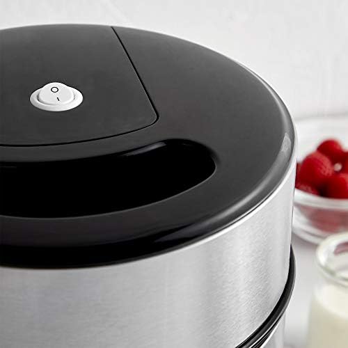 VonShef Ice Cream Maker Machine  Frozen Yoghurt Sorbet Maker 1.8L, Easy Operation, Detachable Mixing Paddle, Non-Stick Bowl, Large Ingredients Chute, Homemade Ice-Cream in 20 Minutes  Silver