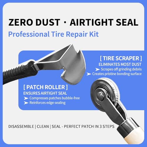 YUNNIEHOM 2 PCS Tire Bars for Semi Tires, Tire Iron Tools for Changing Tubeless Tires with Tire Repair Tool, Heavy Duty Tire Spoons for Trucks/Cars/Tractors