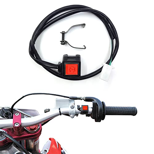 Handlebar Engine Kill Switch Universal Motorcycle UTV ATV, Red Button