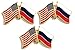 Pack of 3 Russia & US Crossed Double Flag Lapel Pins, Russian & American Friendship Pin Badge