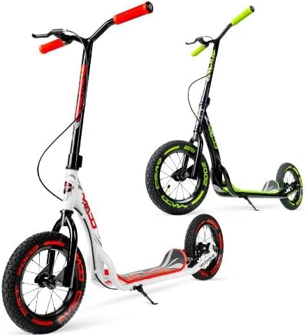 Large Kick Scooter for Adults, Teens & Kids 8-12 with Kickstand – 12" Air-Filled Tires, Wide Deck, Lightweight Steel Frame – Madd Gear Urban Glide